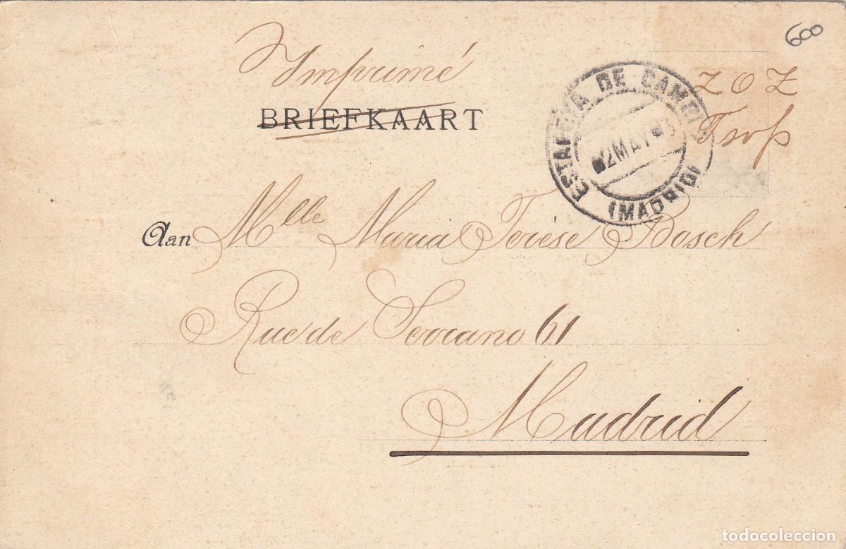 Postales: 1903 - POSTAL MILITAR DE HOLANDA DIRIGIDA A MADRID - Foto 2