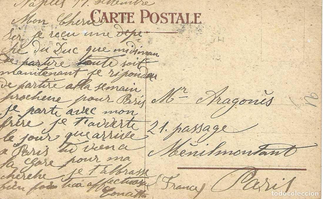 Postales: NAPOLI - 4. CASERMA GARIBALDI - CIRCULADA 1908 - Foto 2