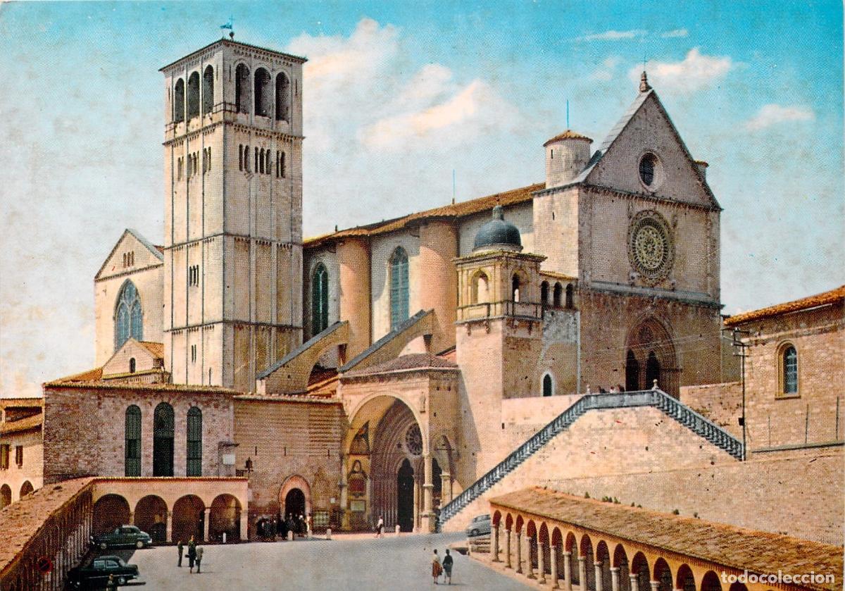 Postcards: Postal Assisi Italia, Bas&iacute;lica de San Francisco, Arquitectura Religiosa