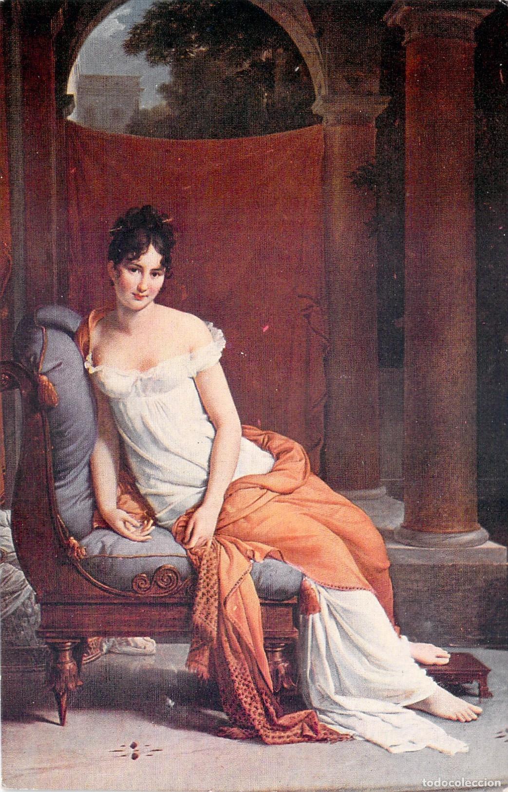 Postais: Postal Retrato Madame R&eacute;camier por Baron G&eacute;rard - Neoclasicismo Arte Franc&eacute;s