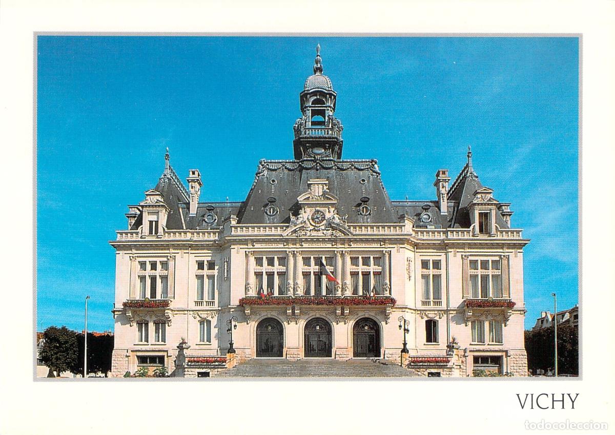 Postcards: Postal de Vichy (Allier) - Francia, Vista del Ayuntamiento (H&ocirc;tel de Ville)