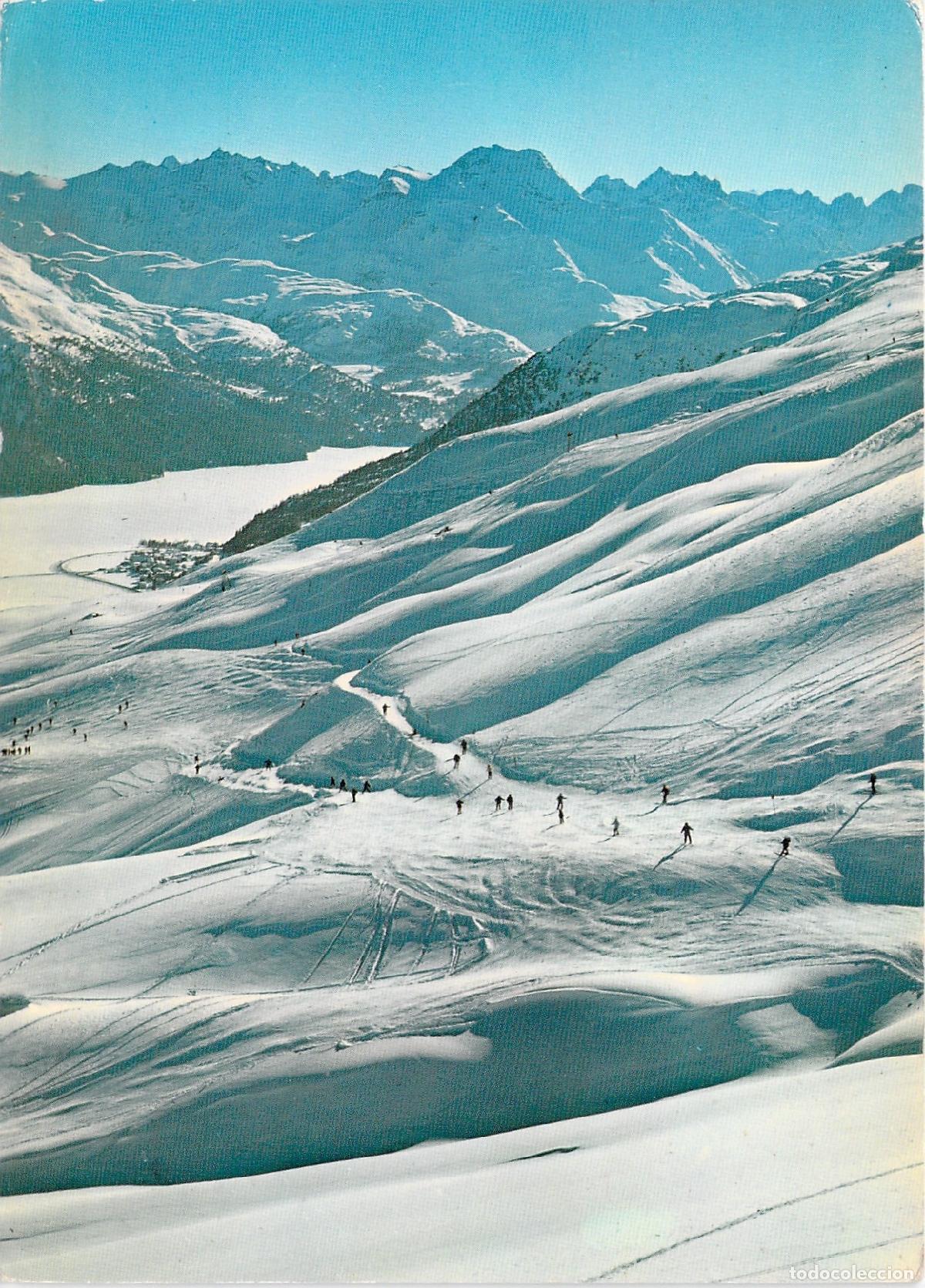 Cartoline: Postal Suiza St. Moritz Corviglia Pista de Esqu&iacute; Panor&aacute;mica Alpina