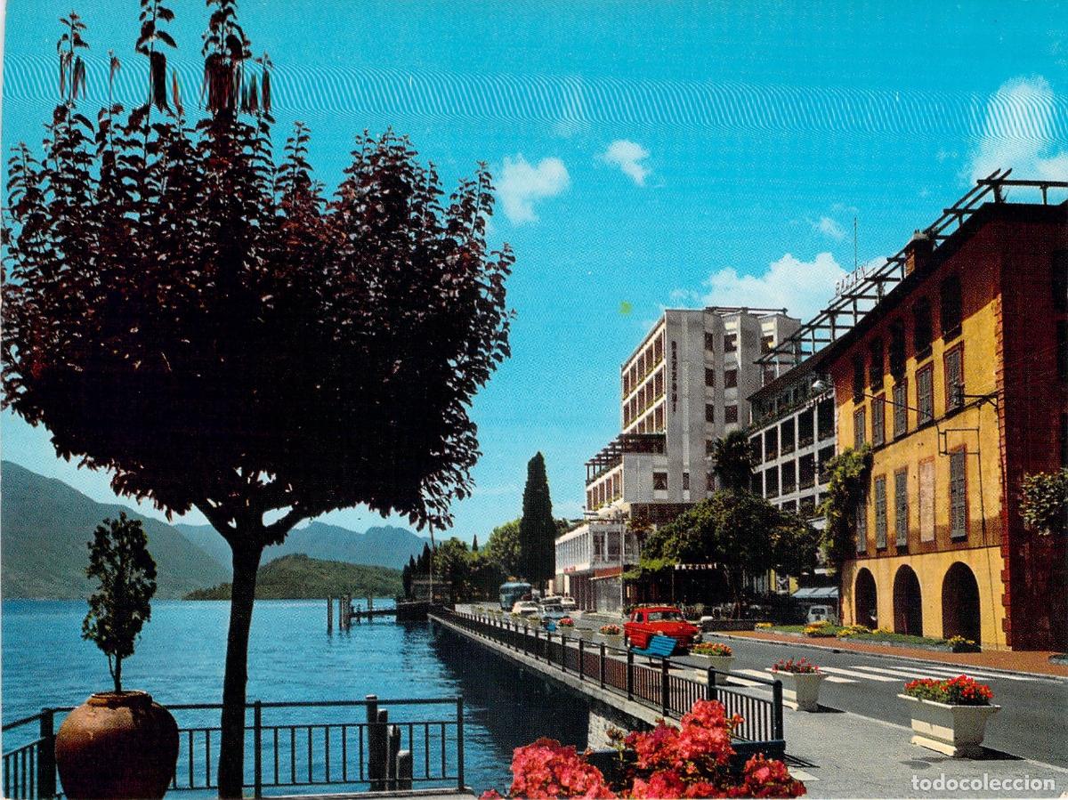 Postales: Postal Lago di Como TREMEZZO, Italia - Vista del Hotel Bazzoni