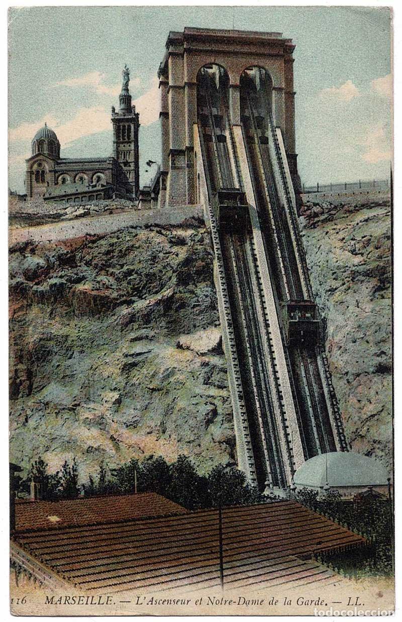 Cartes Postales: Postal de Francia. Marseille. L'Ascenseur et Notre-Dame de la Garde N&ordm; 116