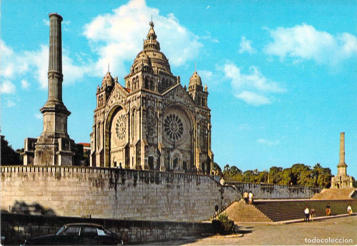 Cartoline: Postal Viana do Castelo, Santuario Monte Santa Luzia, Fachada Monumental, Portugal