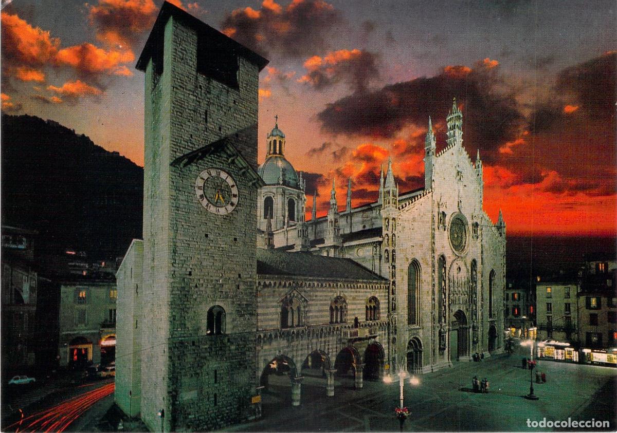 Cartoline: Postal Duomo Catedral de Como Italia Vista Nocturna Brunner Color