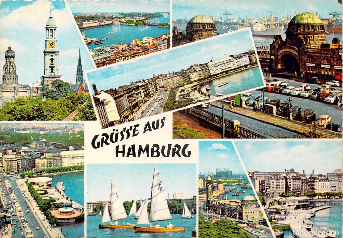 Cartes Postales: Postal Gr&uuml;sse aus Hamburg, Vistas M&uacute;ltiples de la Ciudad, Alemania Occidental