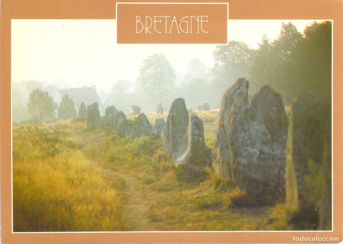 Postales: Postal Breta&ntilde;a Carnac Alineamientos de Kerlescan Francia Megalitos