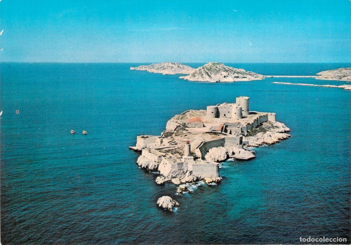 Postales: Postal Marsella, Vista A&eacute;rea del Hist&oacute;rico Castillo de If en la Costa Francesa