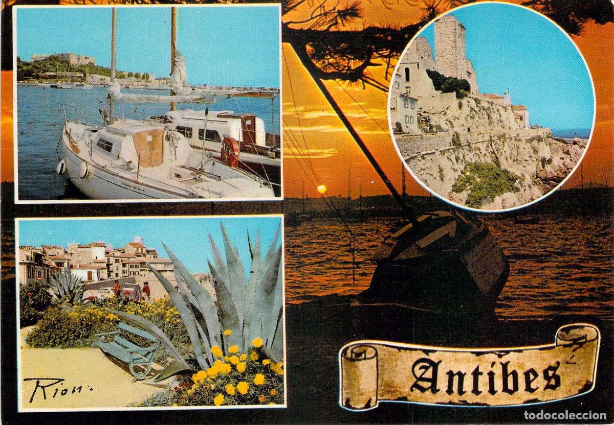 Cartes Postales: Postal Antibes Costa Azul, Fort Carr&eacute; y Puerto Deportivo, M&uacute;ltiples Vistas.