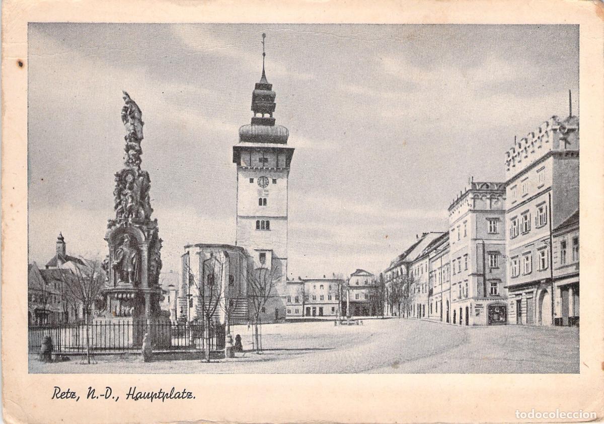 Postales: Postal Hist&oacute;rica Retz Austria, Plaza Principal (Hauptplatz), Torre y Columna Mariana