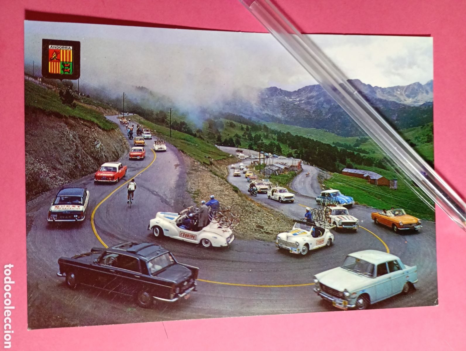 Postales: VINTAGE COLOR S/C VALLS ANDORRA 1468 ENCAMP REVOLTS REFUGI D&acute;ENVALIRA TOUR DE FRANCE. ESC. ORO R1192