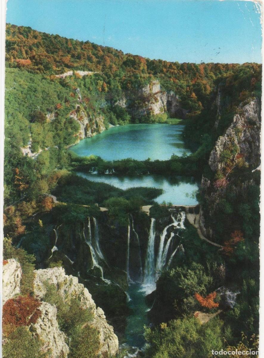 Cartes Postales: Lagos Plitvice-Croacia-escrita-