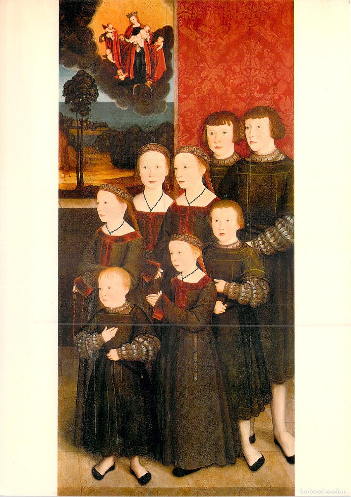 Postales: Postal Arte Retrato Los Ocho Hijos de Conrad Rehlinger por Bernhard Strigel