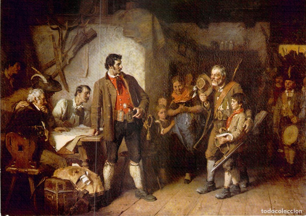 Cartes Postales: Postal Arte Franz von Defregger, &rdquo;Josef Speckbacher y su hijo Anderl&rdquo;, Tirol