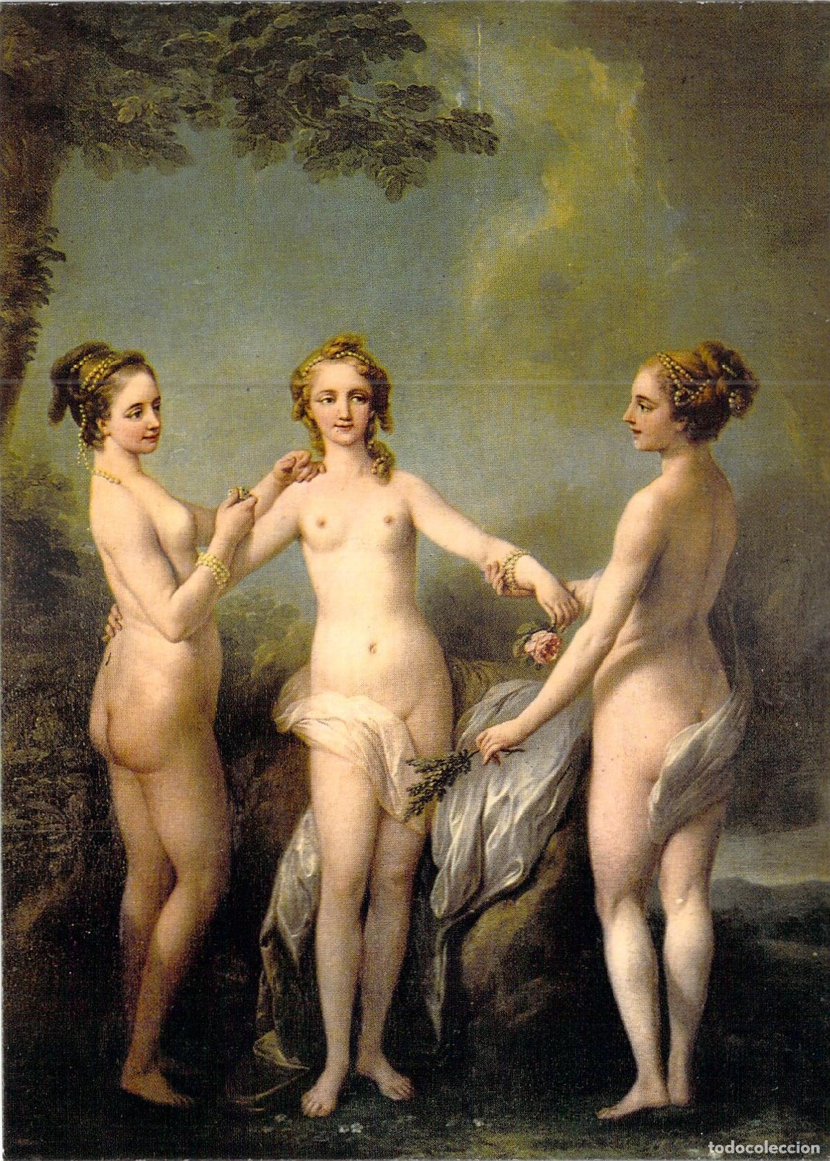 Cartes Postales: Postal Retrato Las Tres Gracias por Van Loo, Hermanas Mailly Nesles, Chenonceau