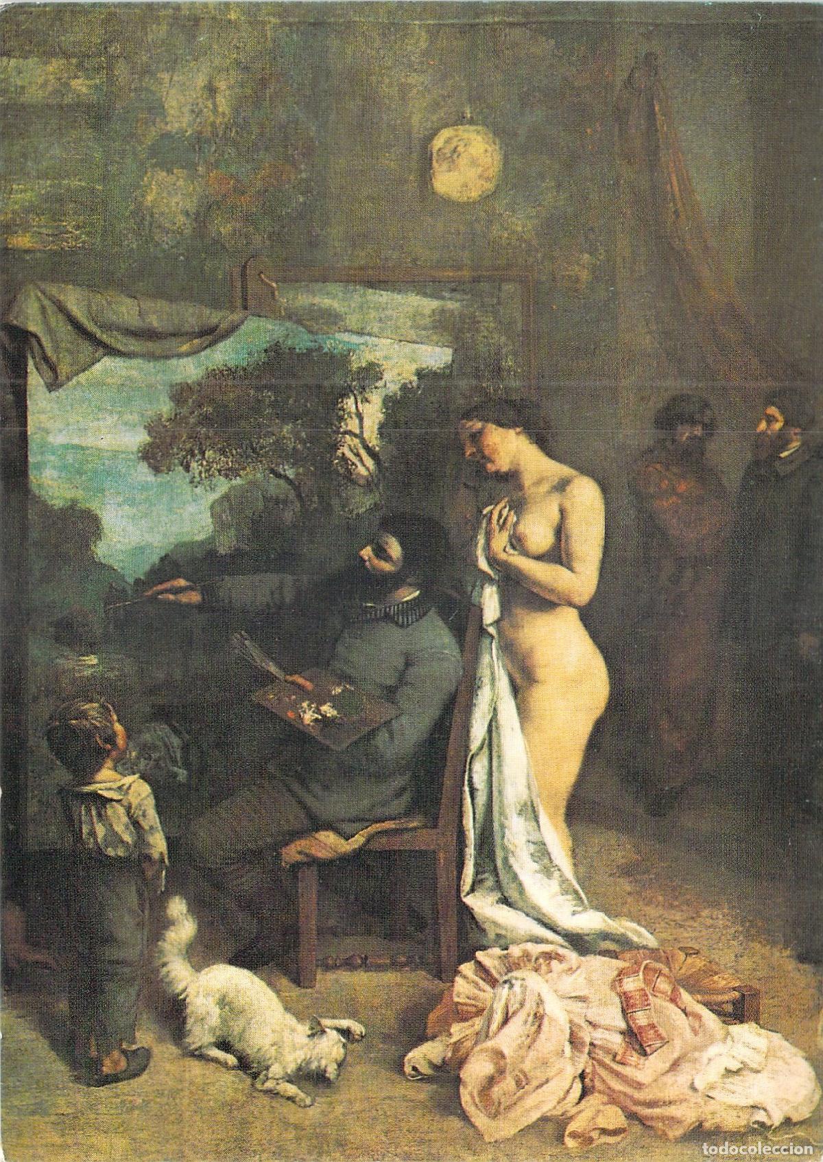Postkarten: Postal Detalle Pintura COURBET - En el Taller del Pintor - Museo Louvre Par&iacute;s