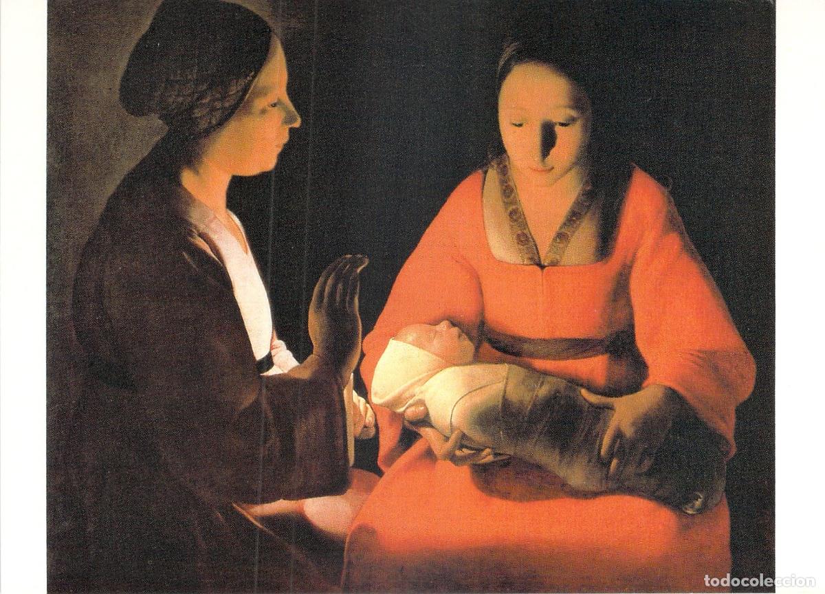 Postales: Postal El Reci&eacute;n Nacido Georges de La Tour Rennes Museo Arte Franc&eacute;s