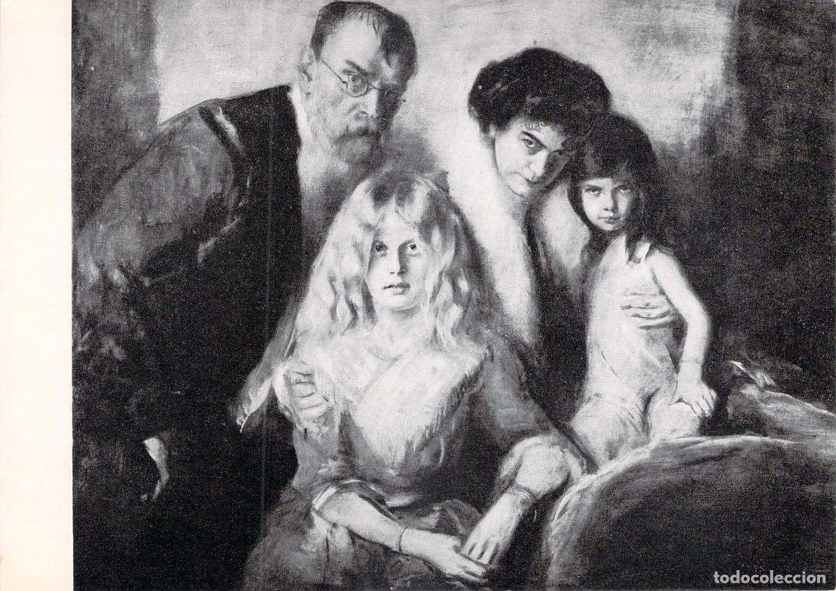 Postkarten: Postal Arte Lenbach, Retrato del Artista con Esposa e Hijas, Galer&iacute;a M&uacute;nich