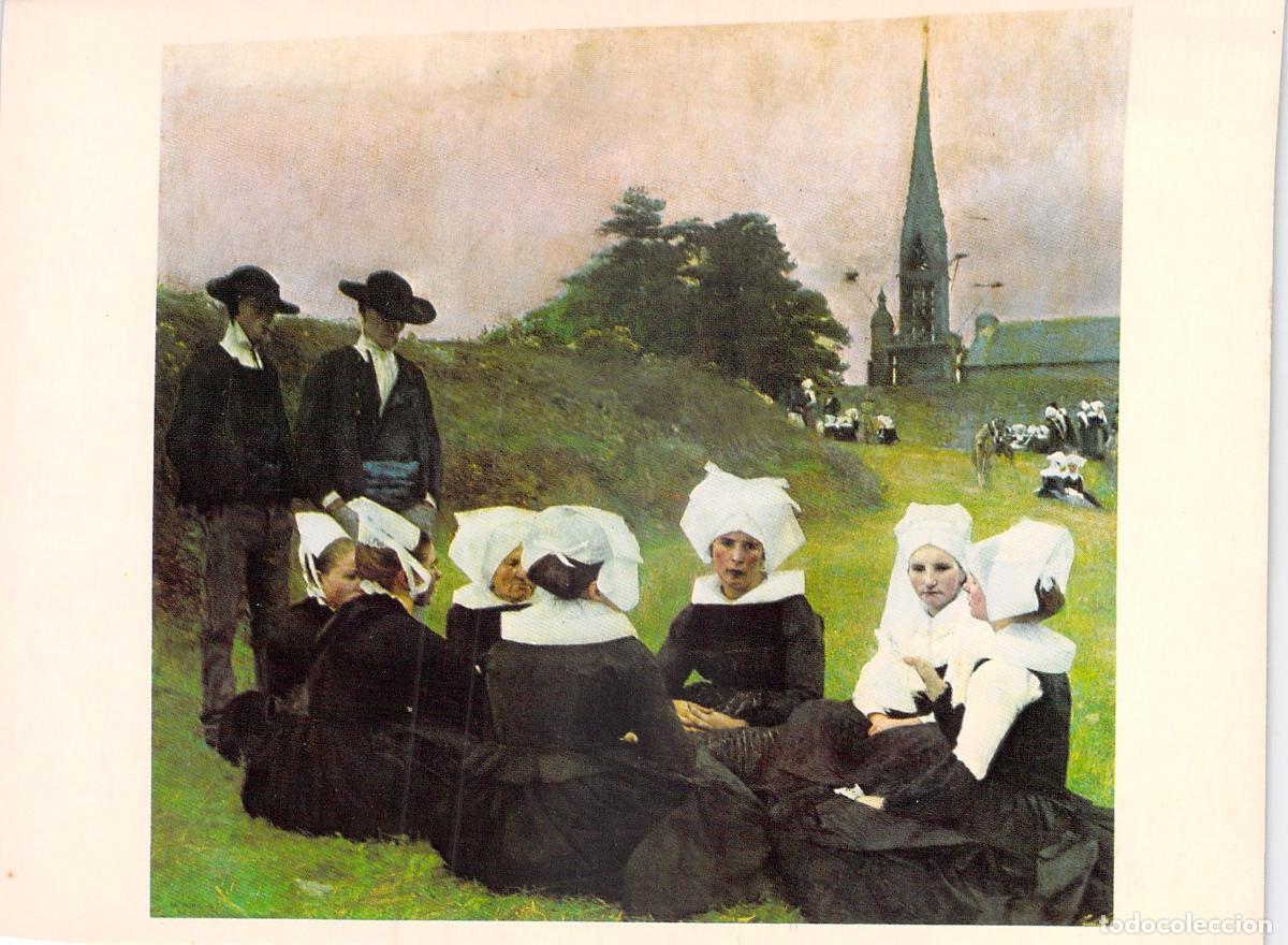 Postales: Postal Reproducci&oacute;n Dagnan-Bouveret &rdquo;Les Bretonnes au Pardon&rdquo; Museo Lisboa