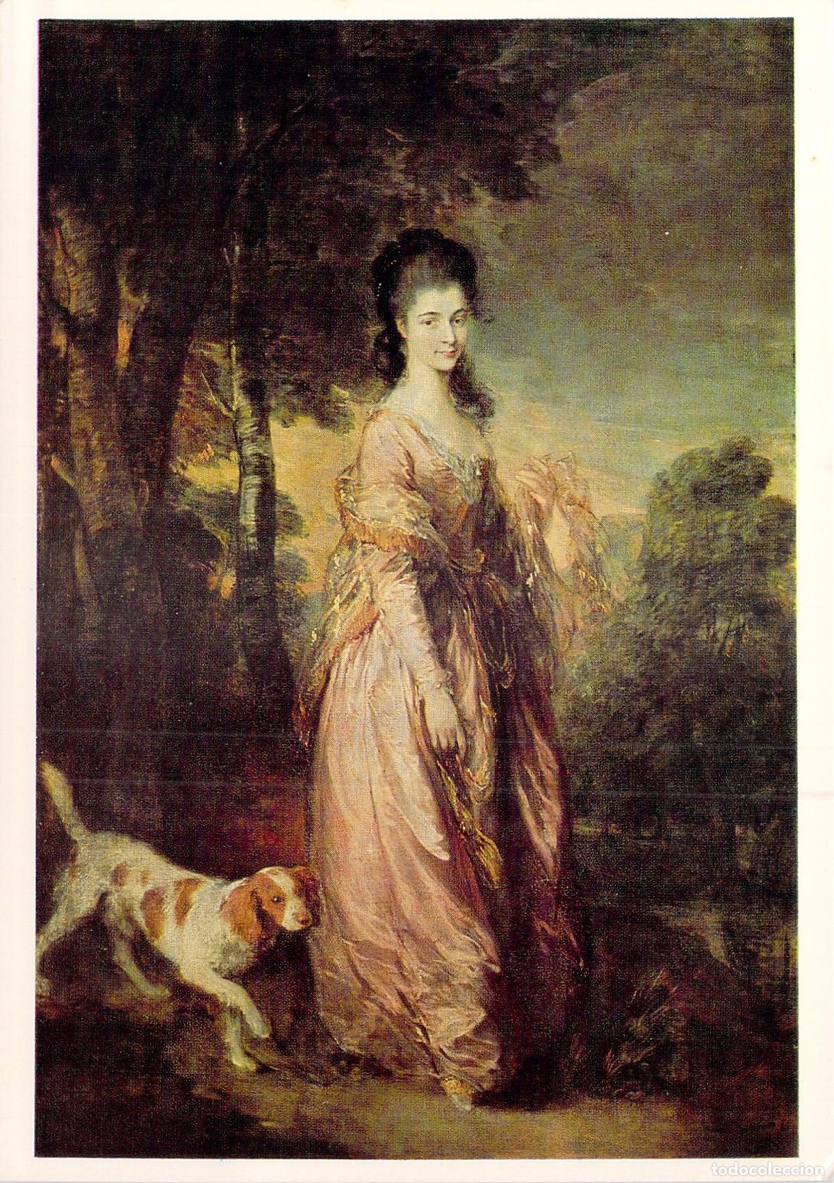 Postales: Postal Retrato Gainsborough &rdquo;Mrs. Lowndes-Stone&rdquo; Colecci&oacute;n Gulbenkian Lisboa