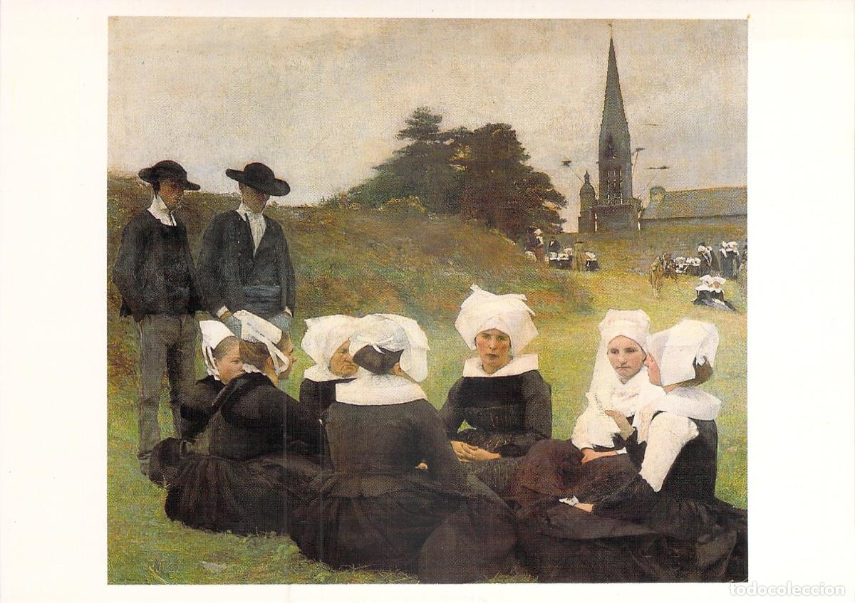 Cartes Postales: Postal Les Bretonnes au Pardon Dagnan-Bouveret Museo Calouste Gulbenkian Lisboa