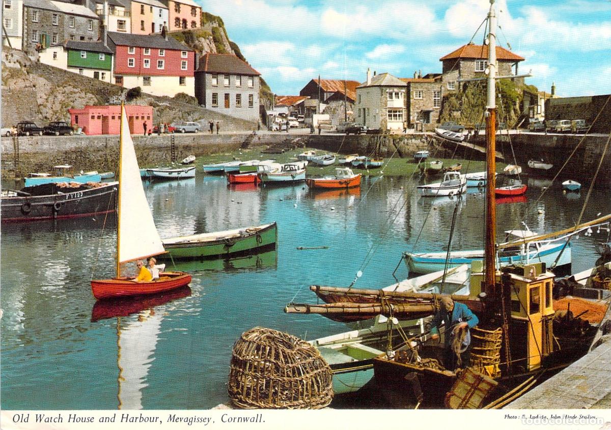 Postais: Postal Mevagissey Cornwall Reino Unido - Vista del Puerto y Casa del Vig&iacute;a