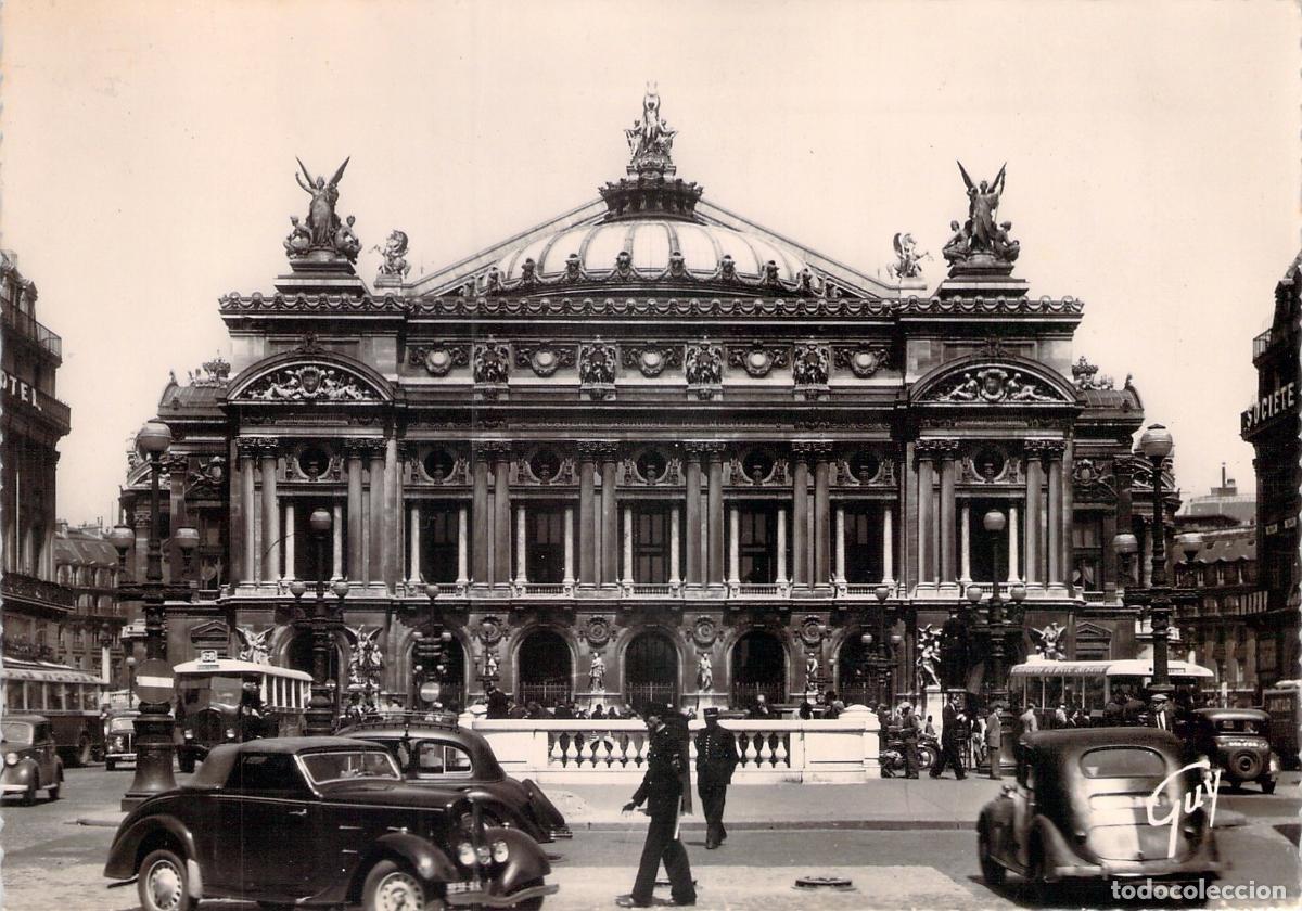 Cartes Postales: Postal &Oacute;pera Garnier Par&iacute;s, Francia. Fachada Teatro Calles, Fotograf&iacute;a Real.