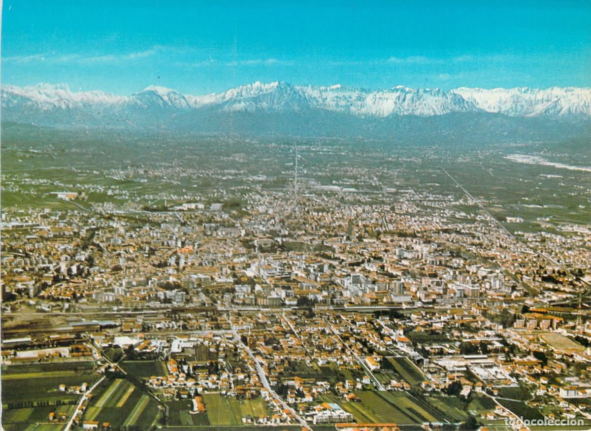 Cartes Postales: Postal Udine Italia Vista A&eacute;rea Panorama Urbano y Monta&ntilde;as Nevadas