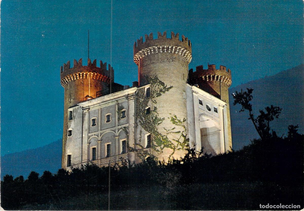 Postais: Postal Castello d'Aimavilles, Valle d'Aosta, Italia - Vista Nocturna