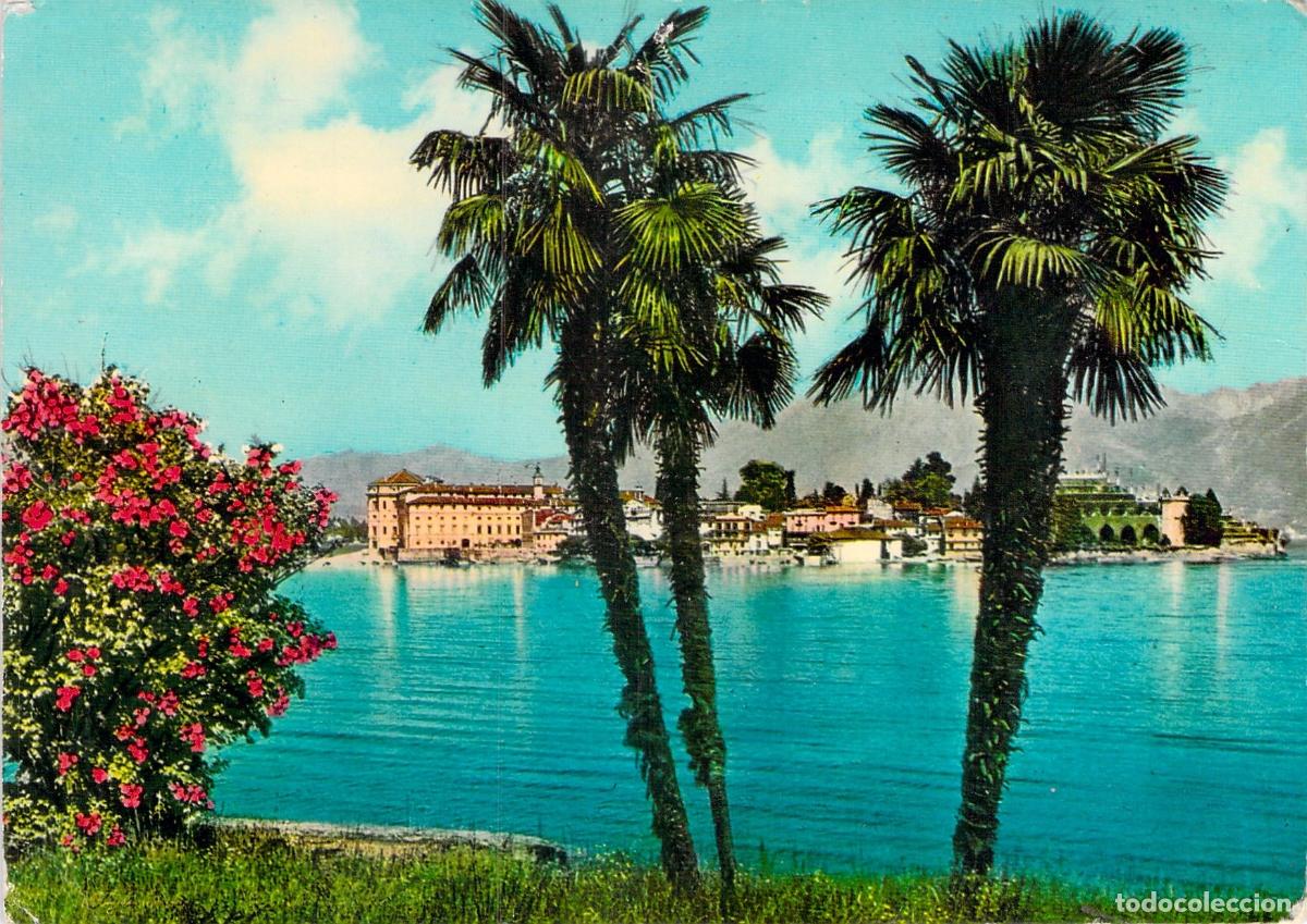 Postales: Postal Isola Bella, Lago Maggiore Italia - Palacio Borromeo y Palmeras