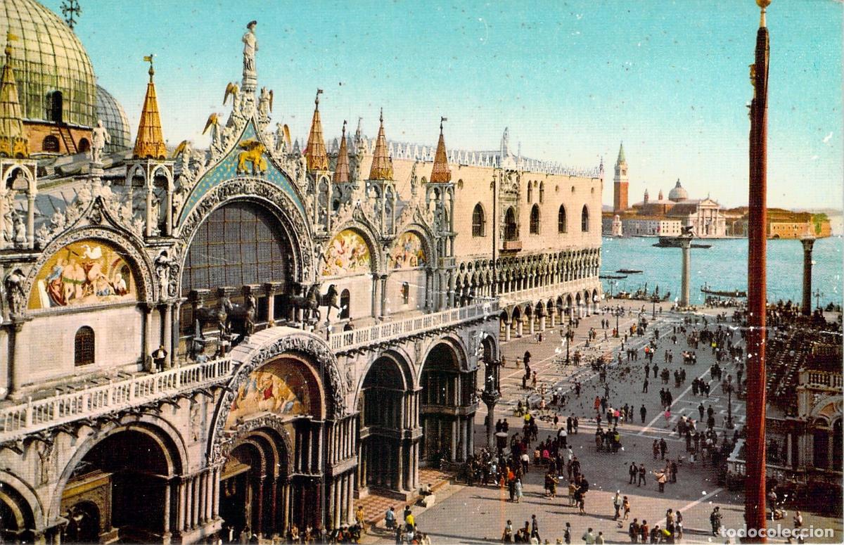 Postales: Postal Italia Venecia - Piazzetta San Marco, Palacio Ducal y Bas&iacute;lica