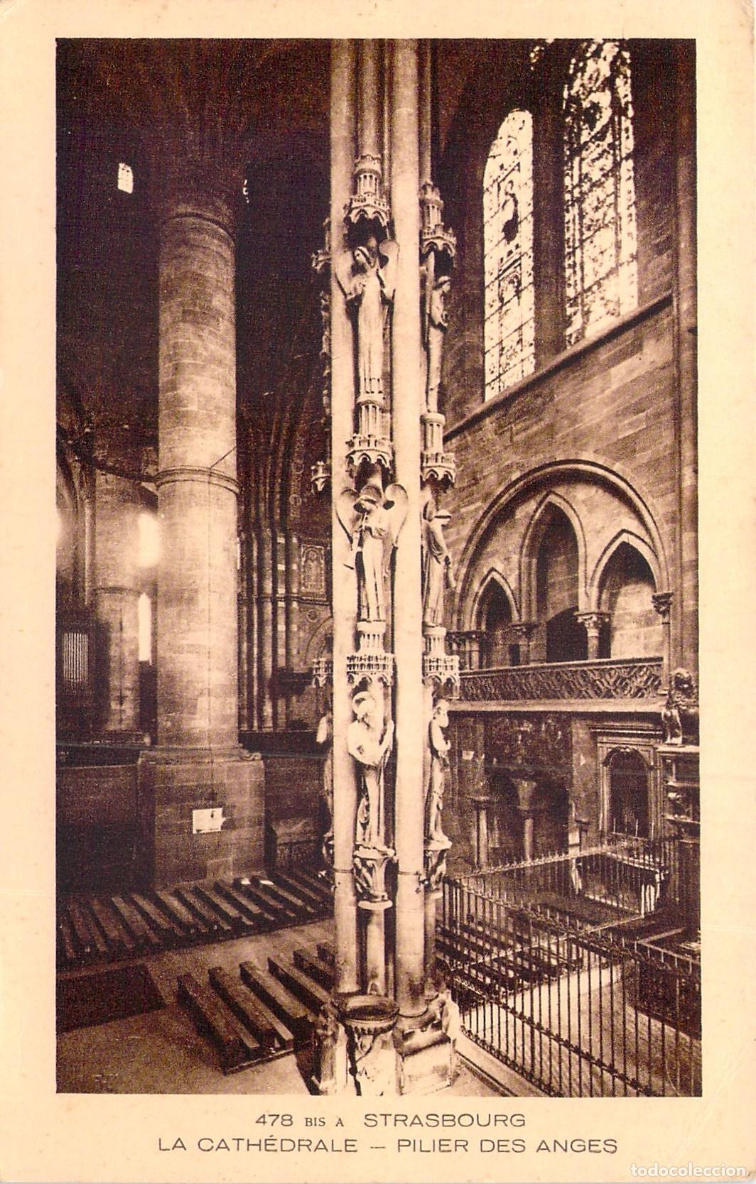 Postais: Postal Catedral de Estrasburgo, Francia - Interior, Columna de los &Aacute;ngeles