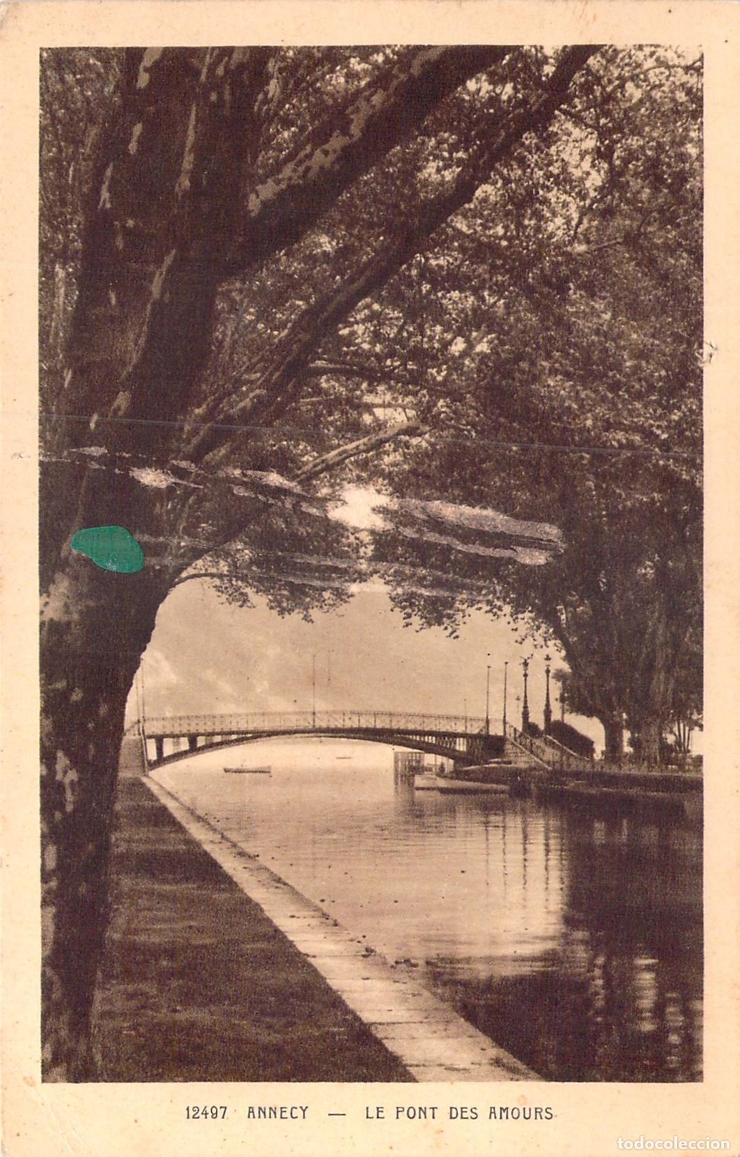 Postales: Postal de Annecy, Francia - Le Pont des Amours bajo la arboleda
