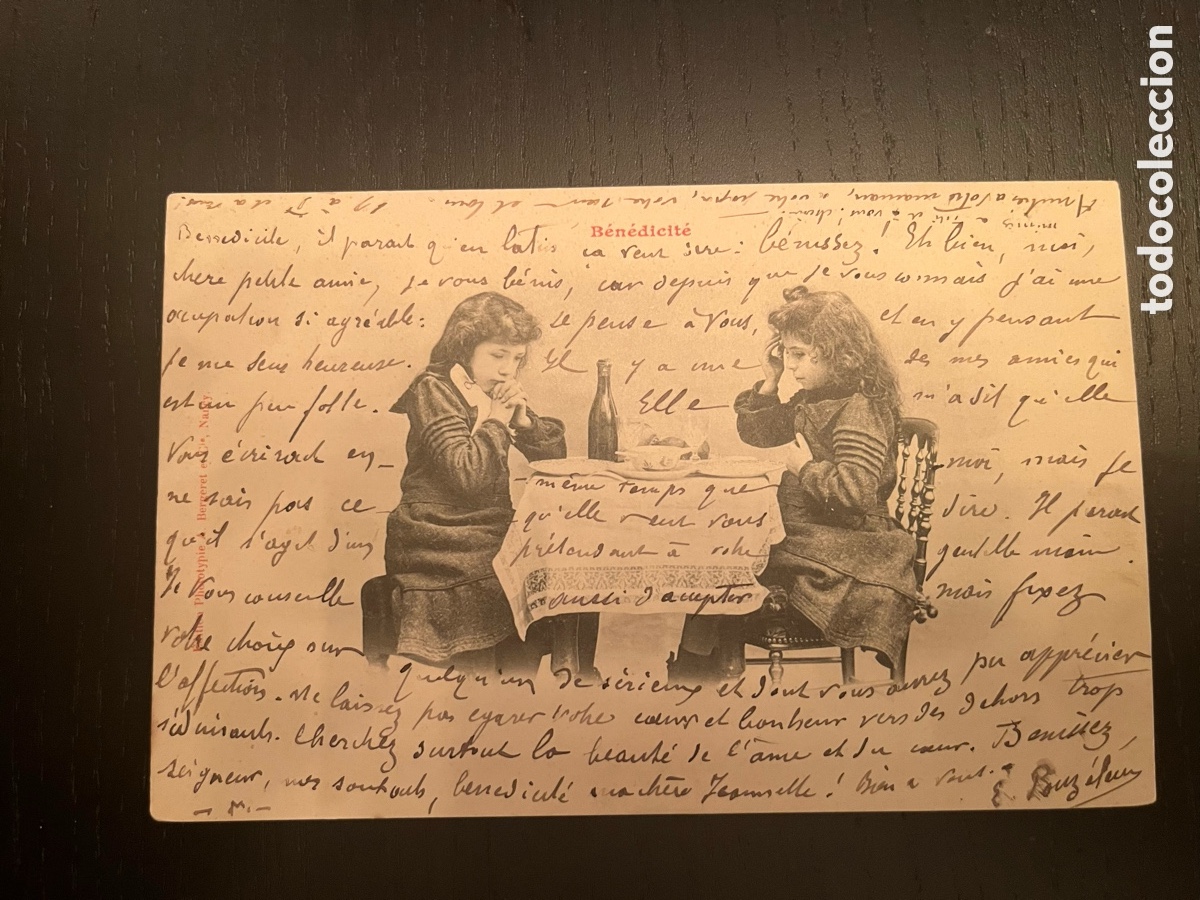 Postkarten: Postal imprenta Bergeret. Benedicit&eacute;. 1903