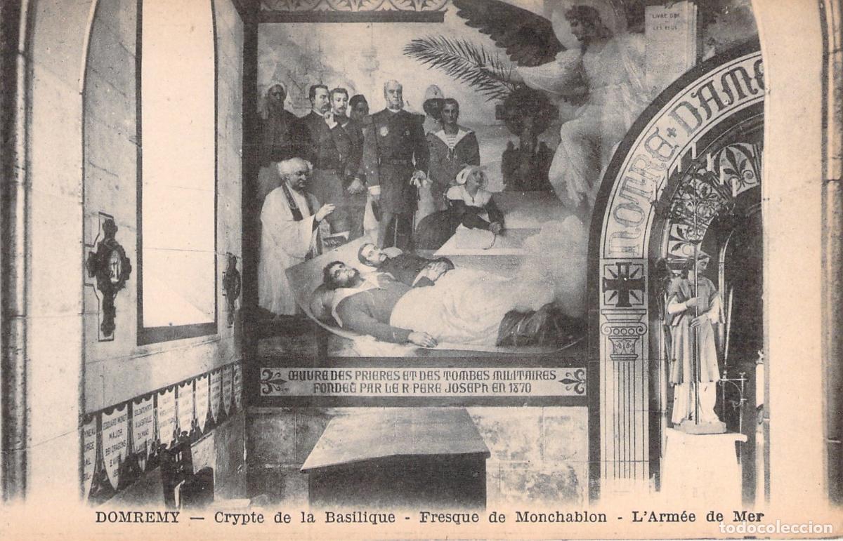 Postales: Postal Domremy: Cripta Bas&iacute;lica, Fresco Monchablon, Memorial Ej&eacute;rcito de Mar