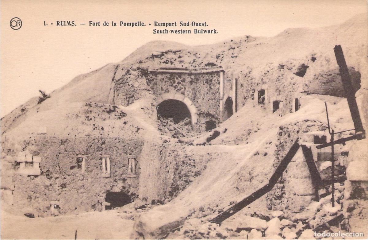Postais: Postal Reims, Fort de la Pompelle, Rempart Sud Ouest. Ruinas de la I Guerra Mundial.