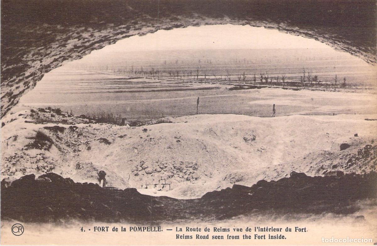 Cartes Postales: Postal Fort de la Pompelle: Vista Ruta de Reims desde el interior del Fuerte