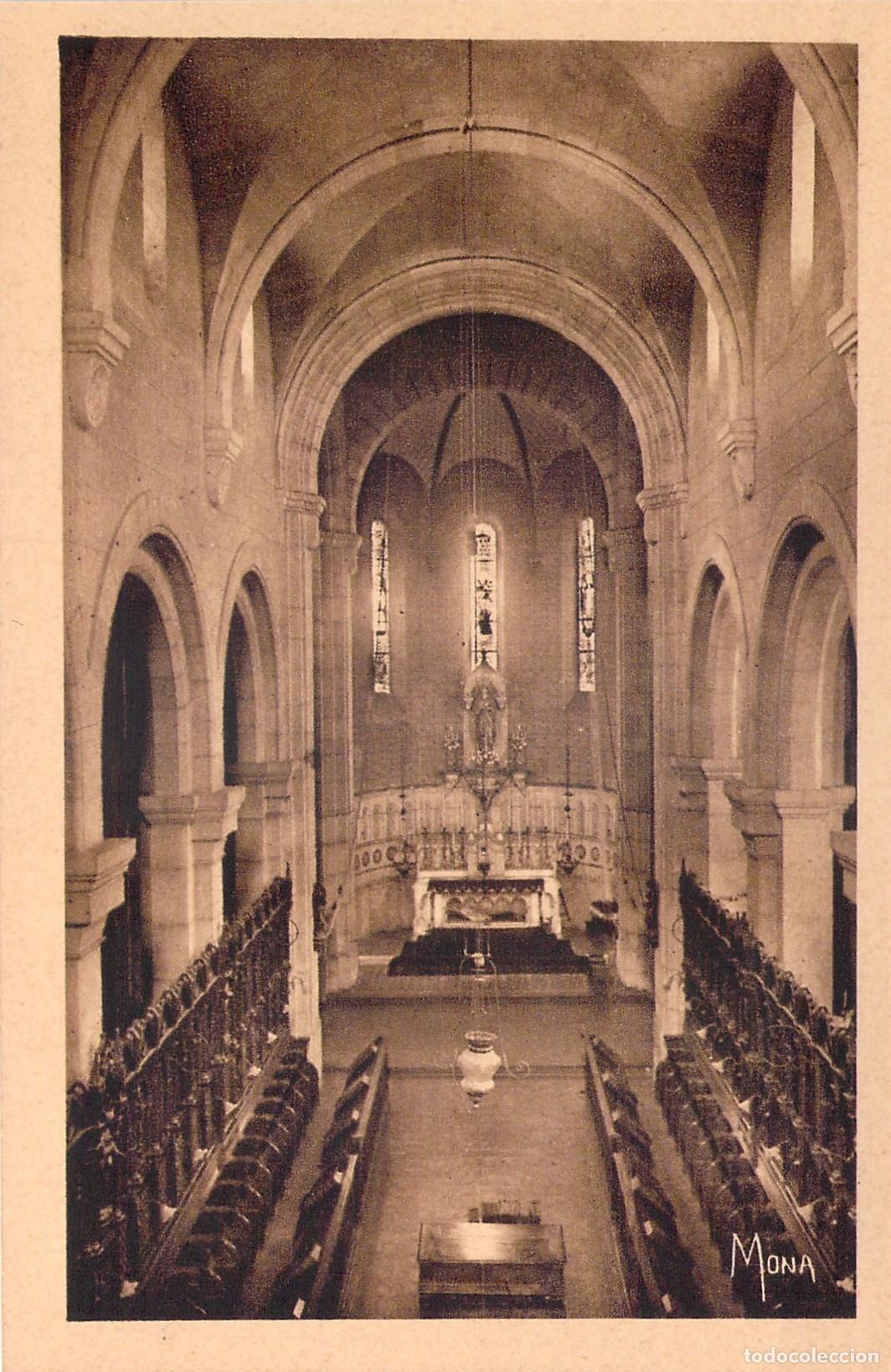 Postkarten: Postal &Icirc;le Saint-Honorat Francia, Vista Interior Iglesia Abad&iacute;a Monasterio