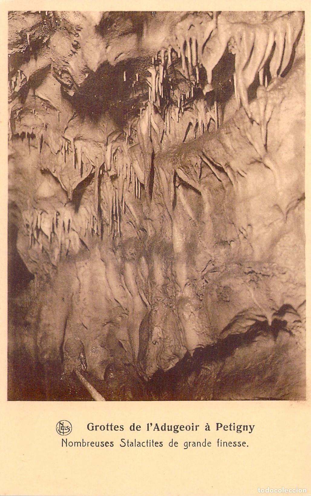 Postais: Postal Grottes de l'Adugeoir Petigny B&eacute;lgica Estalactitas Naturaleza Geolog&iacute;a