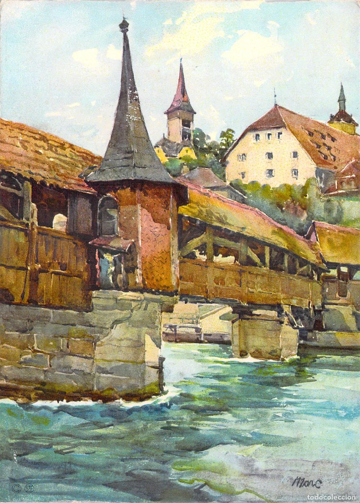 Postales: Postal Luzern Spreuerbr&uuml;cke, Puente Cubierto hist&oacute;rico, Edici&oacute;n Stehli