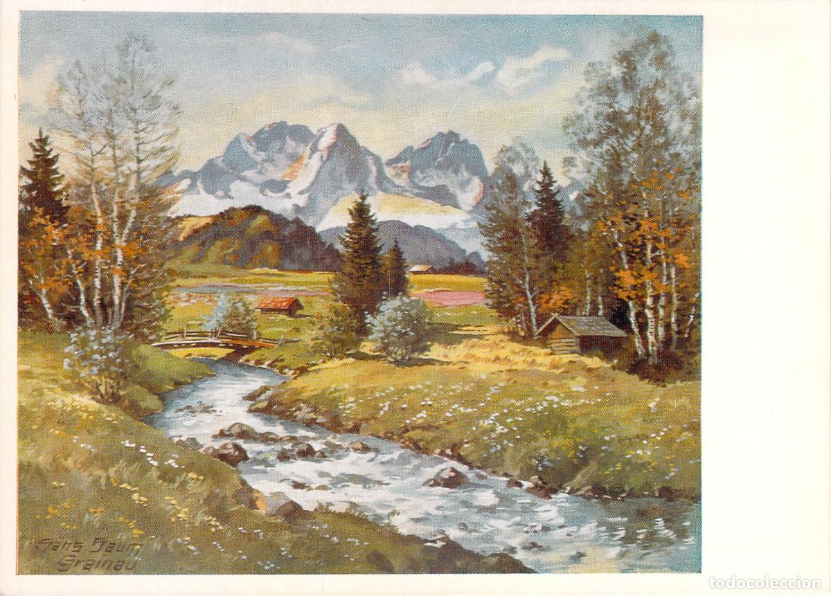 Cartoline: Postal Hans Saum - Valle de Kr&uuml;n y Montes Wetterstein, Baviera, Alemania