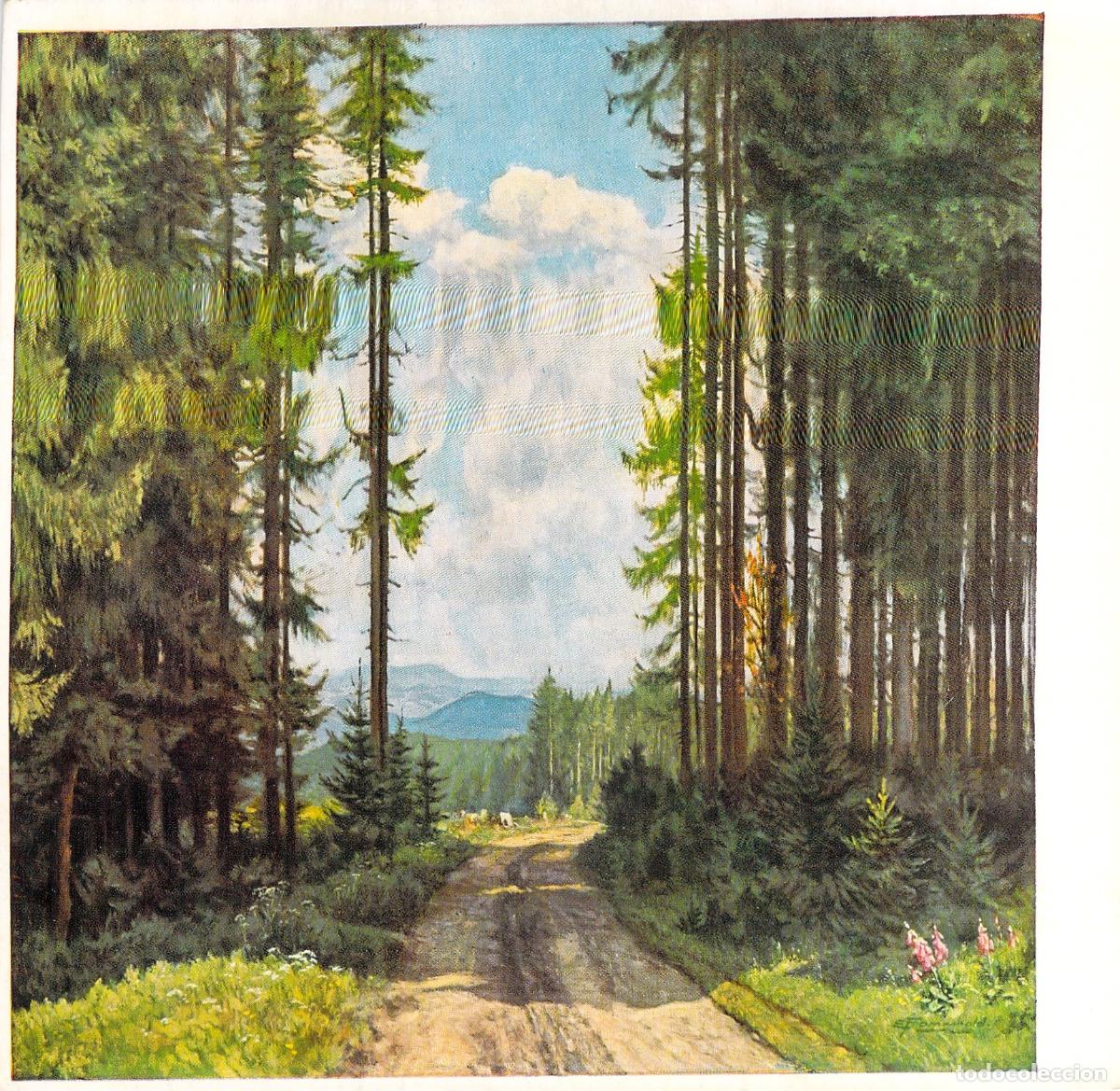 Postales: Postal Reproducci&oacute;n Arte Bosque Walddurchblick Ernst Frommbold Alemania