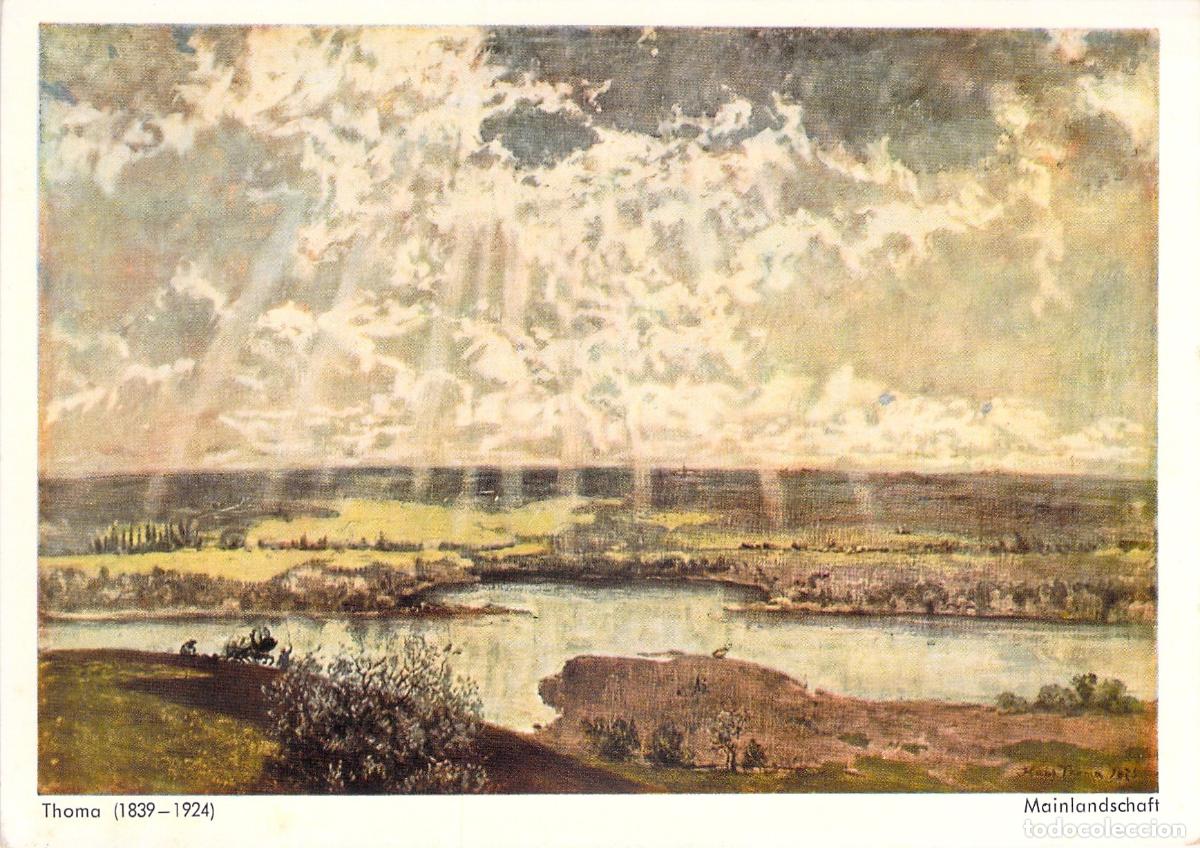 Postcards: Postal Arte Hans Thoma Mainlandschaft, Pintura Alemana, Reproducci&oacute;n