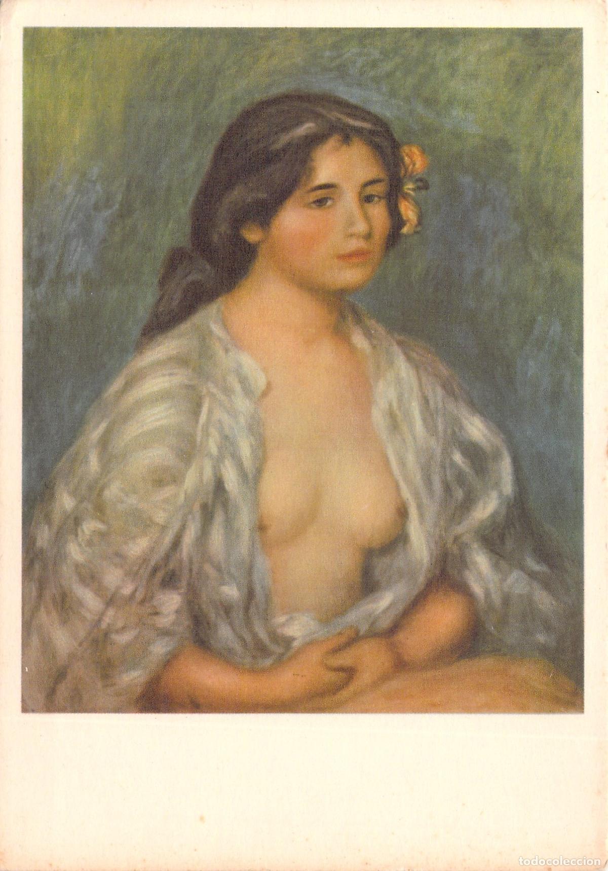 Postkarten: Postal Arte RENOIR &rdquo;Gabrielle &agrave; la blouse ouverte&rdquo; Impresionismo Franc&eacute;s