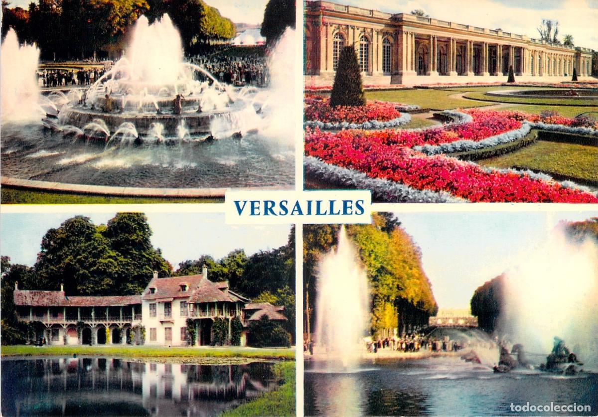 Postais: Postal Versalles: Gran Trian&oacute;n, Estanques de Latona y Apolo, Maison de la Reine