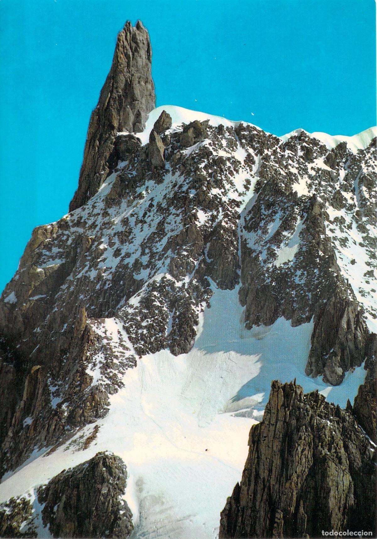 Cartes Postales: Postal Courmayeur Italia - Dent du G&eacute;ant (Diente del Gigante) Macizo del Mont Blanc