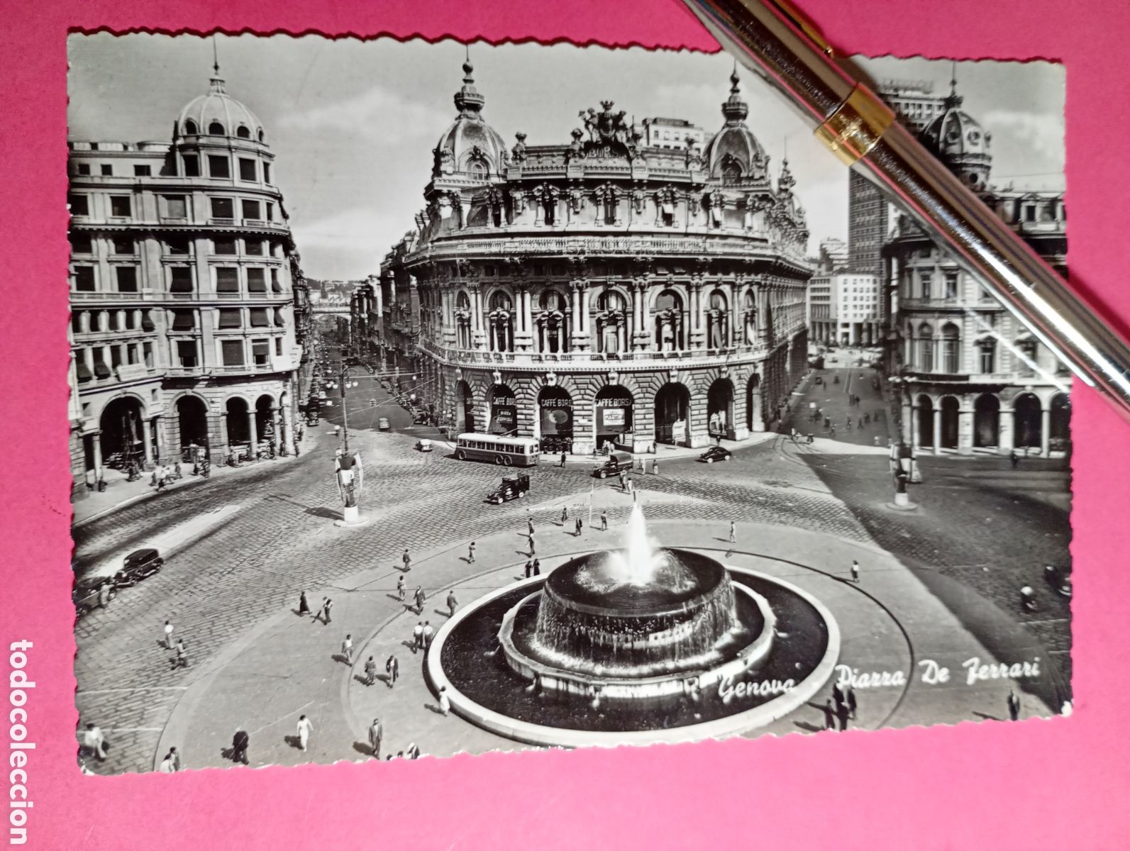 Postales: Postal Vintage GENOVA PIAZZA DE FERRARI B/N CIRCULADA 12/10 1953 - R1332