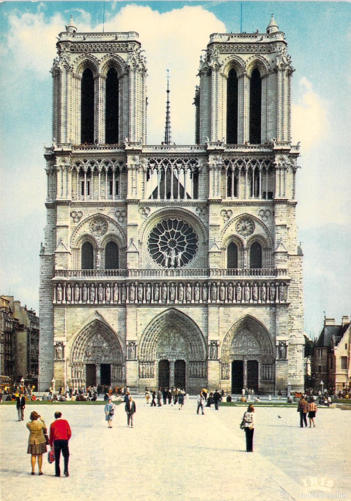 Postkarten: Postal de Par&iacute;s Fa&ccedil;ade de Notre Dame, Arquitectura G&oacute;tica, Ediciones Chantal