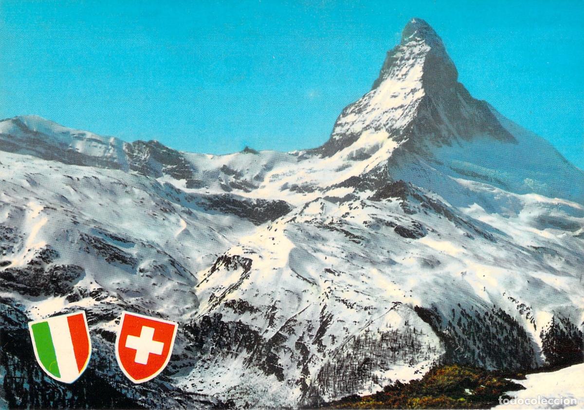 Cartes Postales: Postal Matterhorn Monte Cervino (4484 m) Visto desde la Ladera Suiza